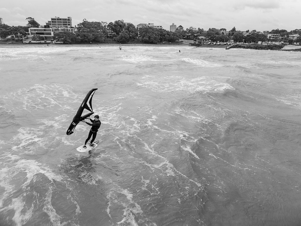 Peter Burling Wing Foiling. Credit Joshua McCormack